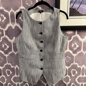 Express Black and White Patterned Vest